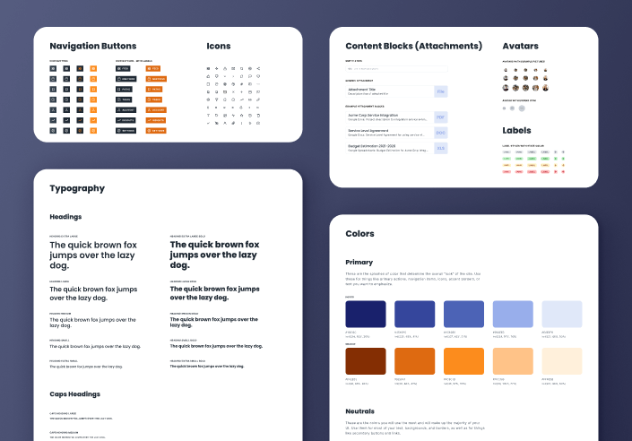 Parts of the design system.